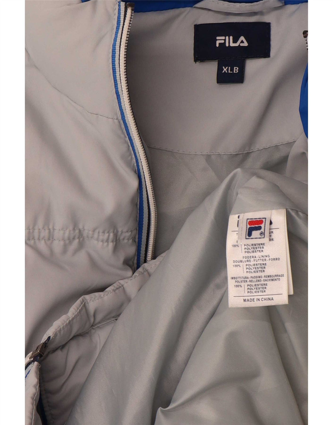 Fila Boys Polstret Jakke 15-16 År XL Gråstribet Polyester