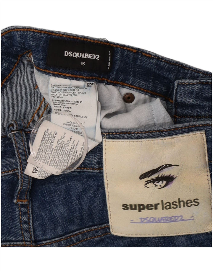 Dsquared2 Dame Distressed Slim Jeans IT 46 Large W32 L30 Blå Bomuld