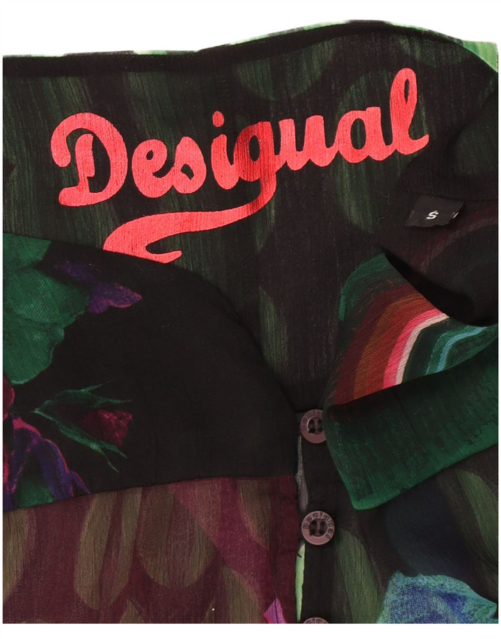 Desigual Womens Oversized Shirt Bluse UK 10 Small Multicolored Floral