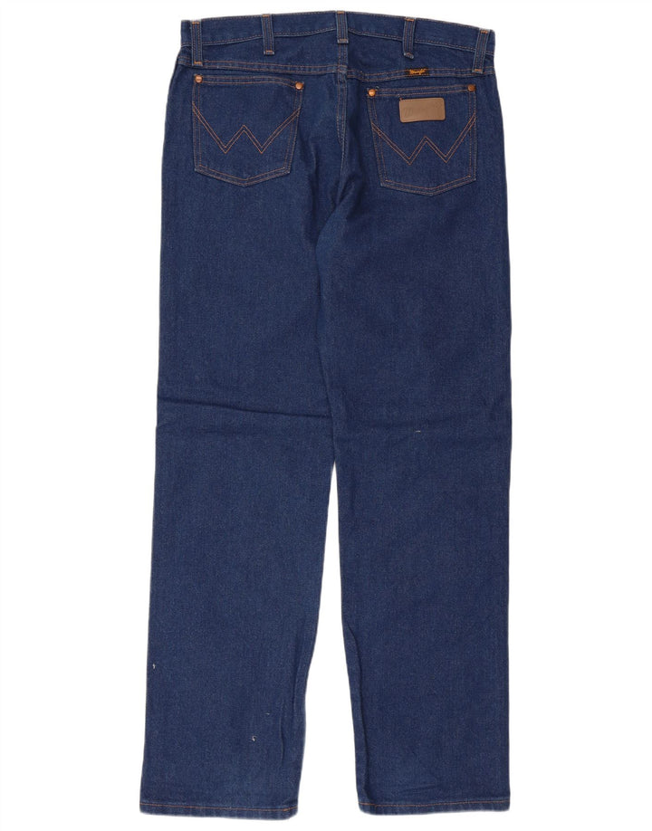 Wrangler Herre Regular Straight Jeans W33 L32 Blå Bomuld