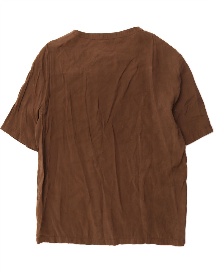 ZARA Womens Oversized Blouse Top UK 10 Small Brown Modal Vintage Zara and Second-Hand Zara from Messina Hembry 