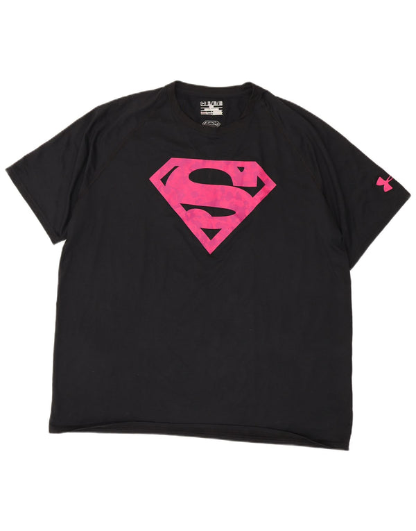 Under Armour Herre Superman Loose Fit Grafisk T-Shirt Top XL Sort
