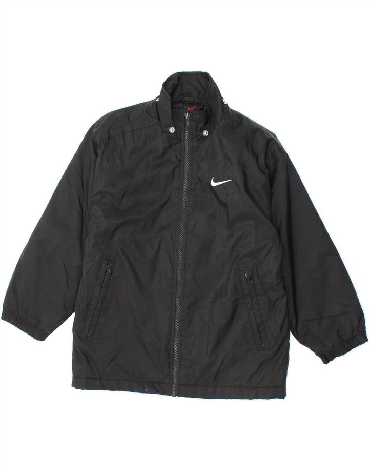 NIKE Boys Oversized Graphic Windbreaker Coat 8-9 Years Small Black Nylon Vintage Nike and Second-Hand Nike from Messina Hembry 