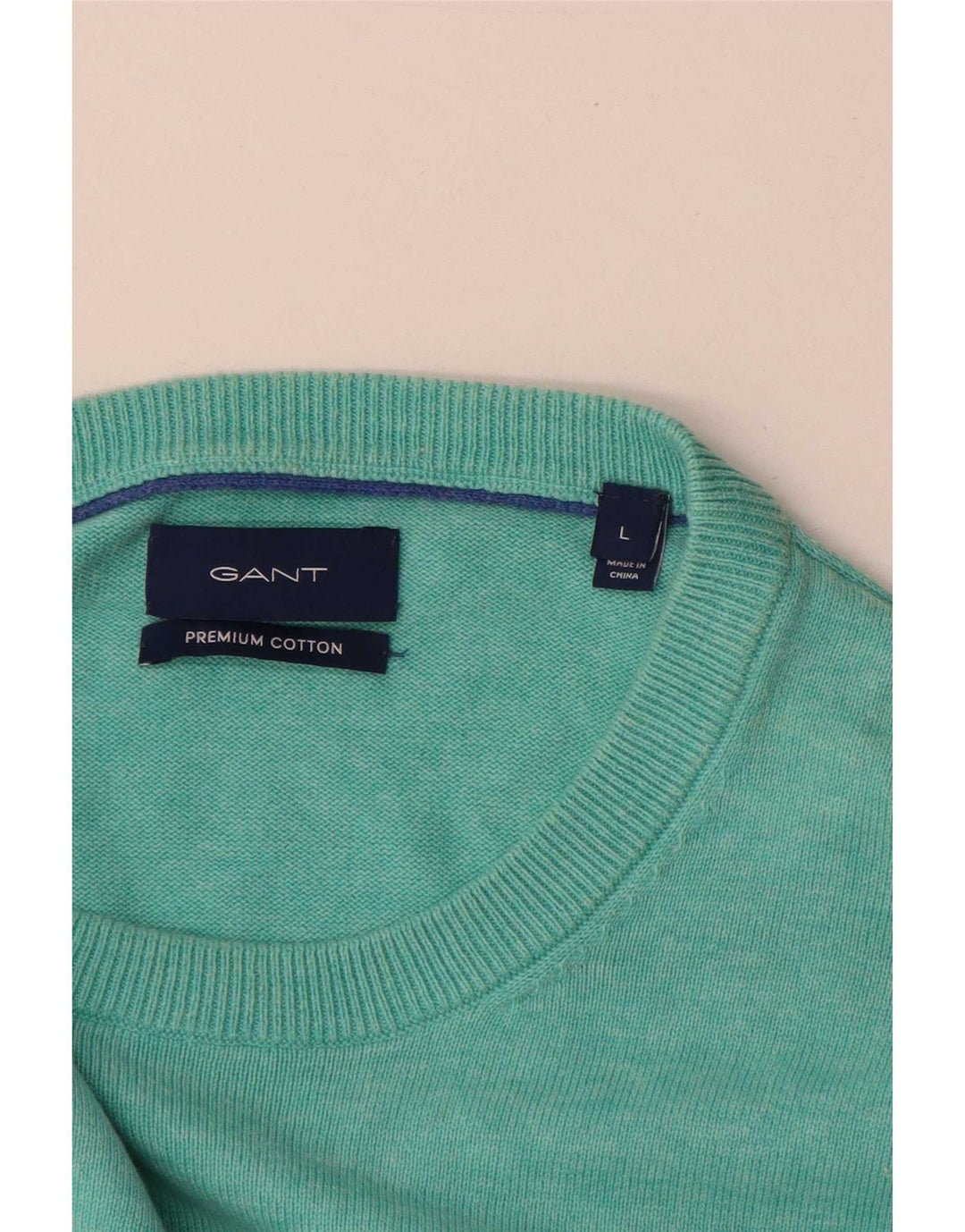 Gant Herre Boat Neck Jumper Sweater Stor turkis bomuld