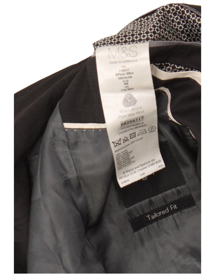 Marks & Spencer Herre 2-knaps blazerjakke UK 38 Medium Grey New Wool