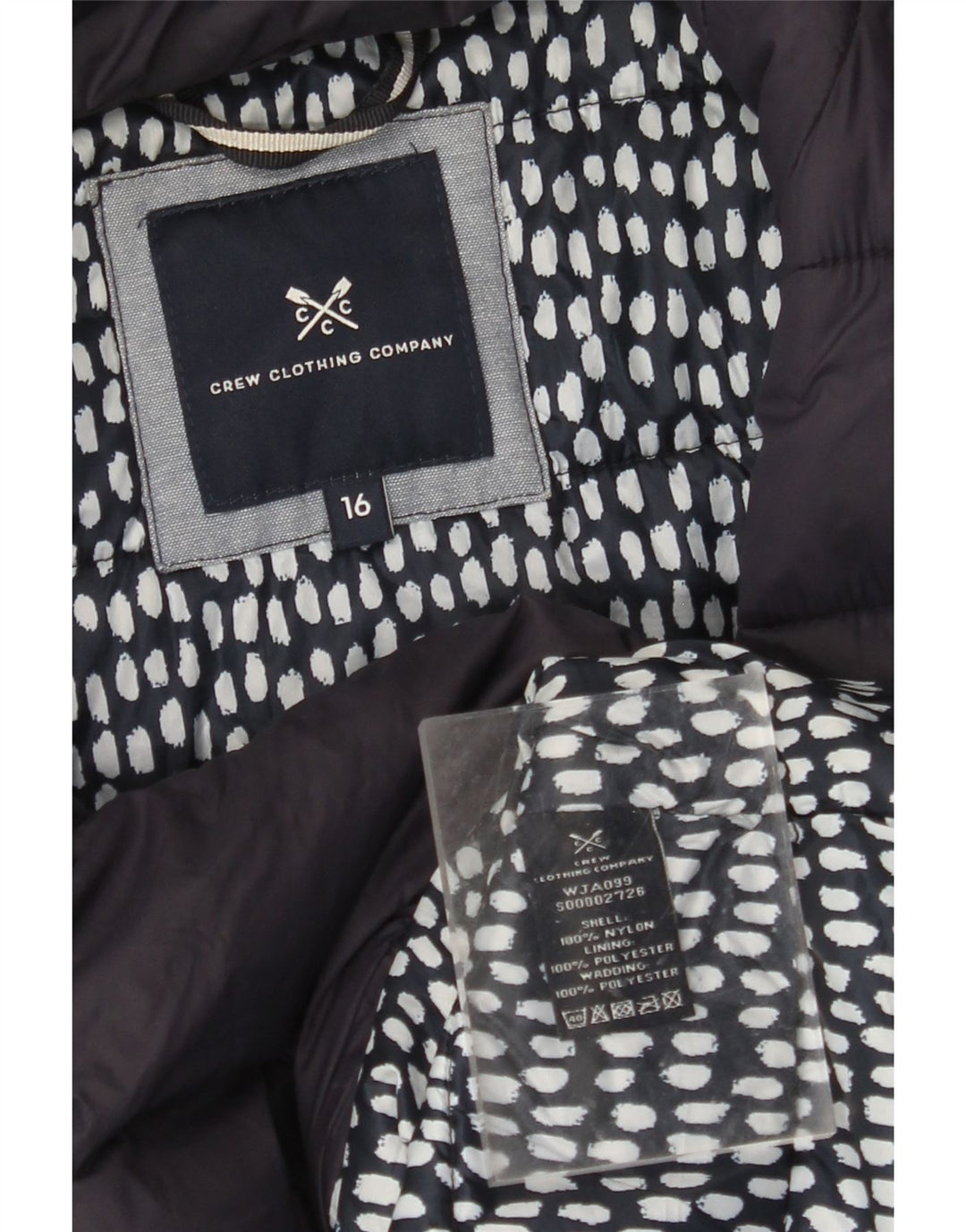 CREW TØJ Dame polstret jakke UK 16 Large Navy Blue Nylon