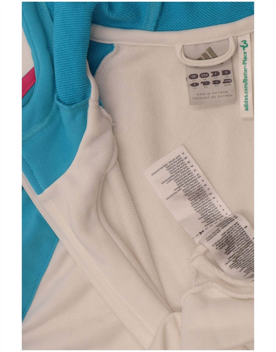 Adidas Dame Hættetrøje Sweater UK 14 Medium White Colourblock Polyester
