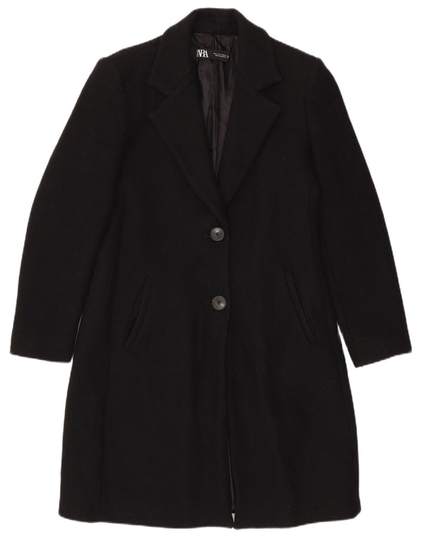Zara Womens Overcoat UK 10 Small Black