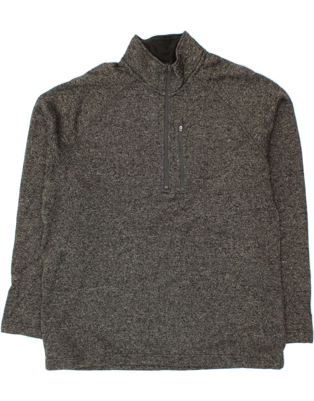 EDDIE BAUER Mens Zip Neck Sweatshirt Jumper XL Grey Polyester Vintage Eddie Bauer and Second-Hand Eddie Bauer from Messina Hembry 