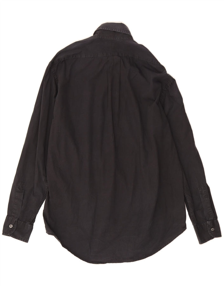 TRUSSARDI Mens Shirt Medium Black Cotton Vintage Trussardi and Second-Hand Trussardi from Messina Hembry 