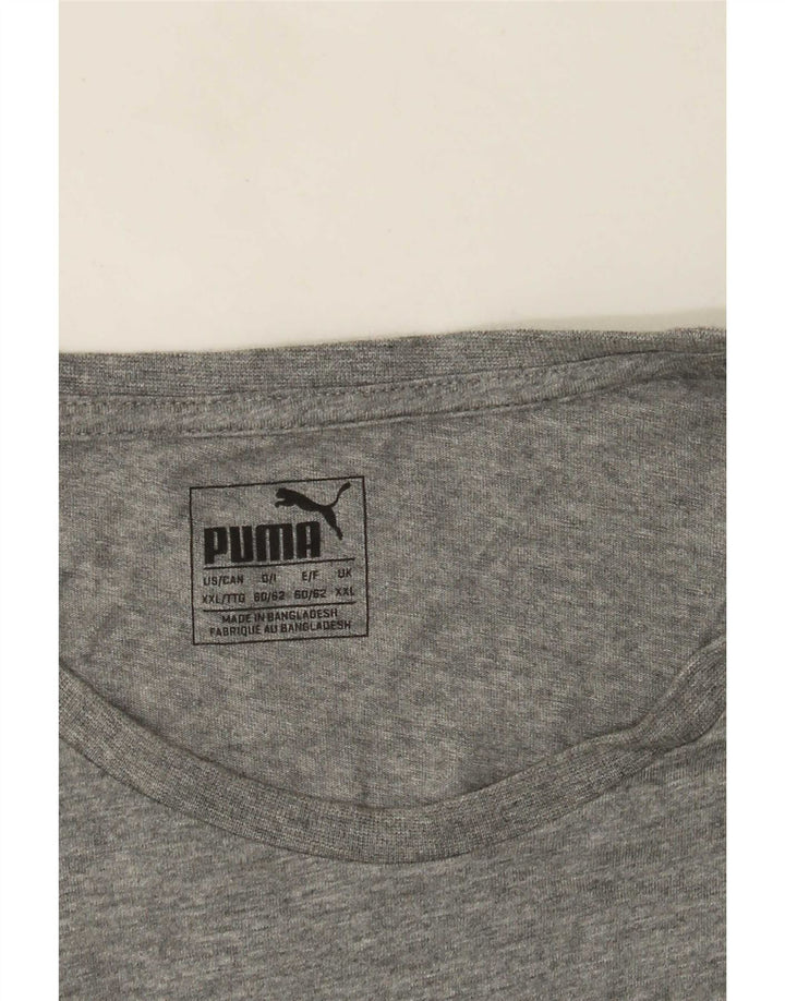 Puma Herre Grafisk T-Shirt Top 2XL Grå Flecked