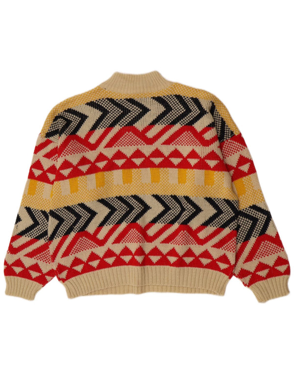 Vintage Dame Turtle Neck Jumper Sweater UK 16 Large Multicolor