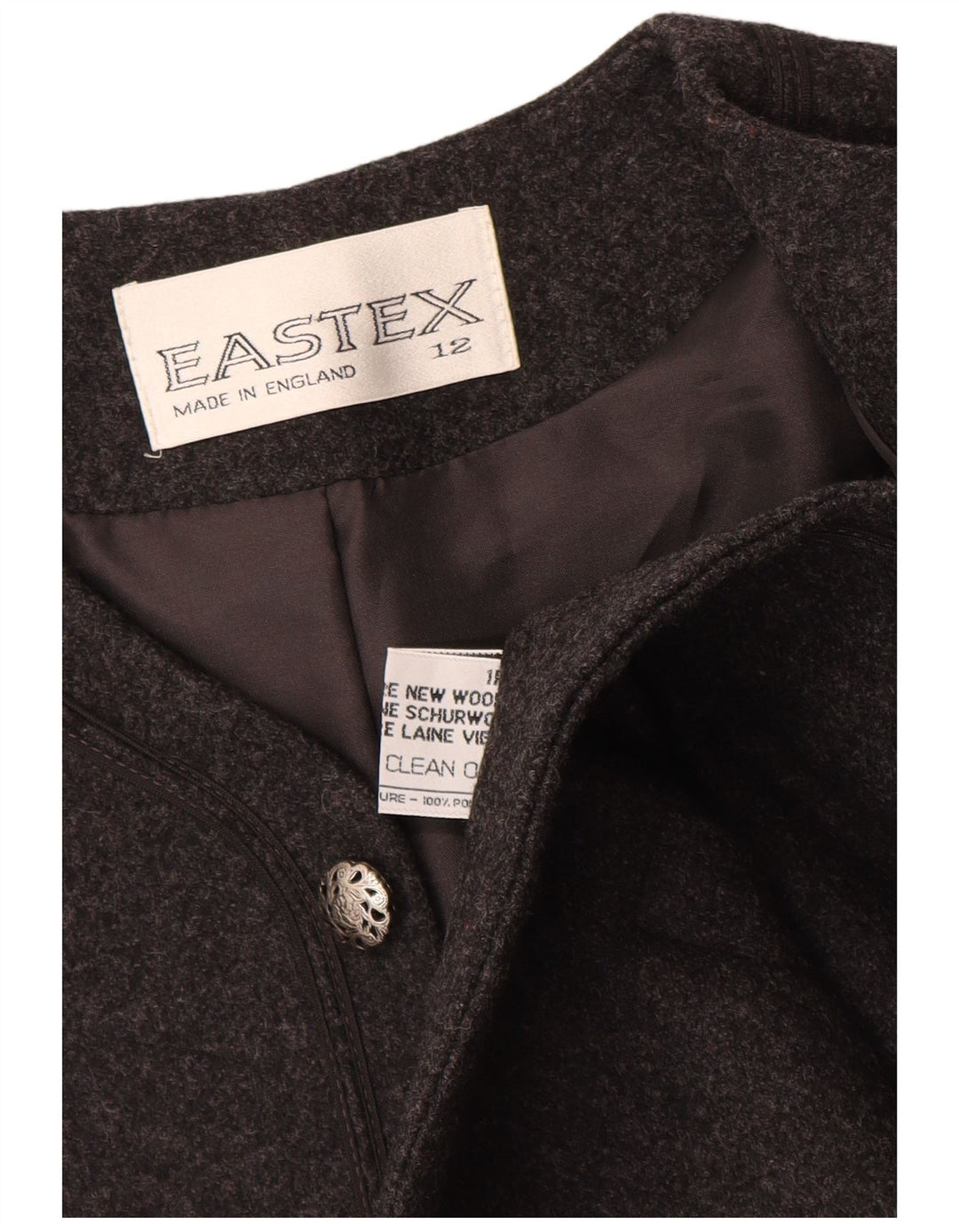 EASTEX Womens Open Blazer Jacket UK 12 Medium Grey New Wool