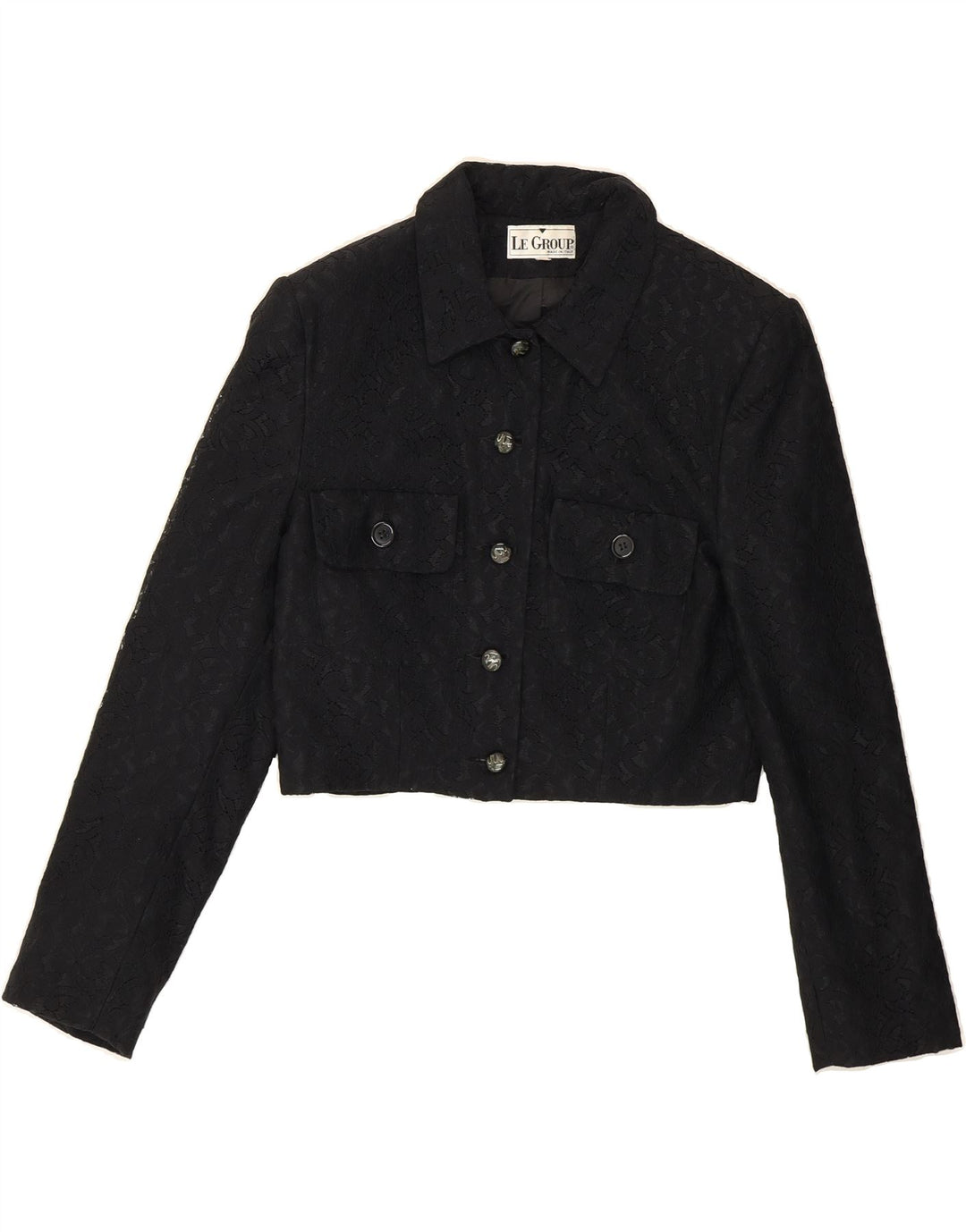 LE GROUP Womens Bolero Jacket IT 44 Medium Black Polyester Vintage Le Group and Second-Hand Le Group from Messina Hembry 