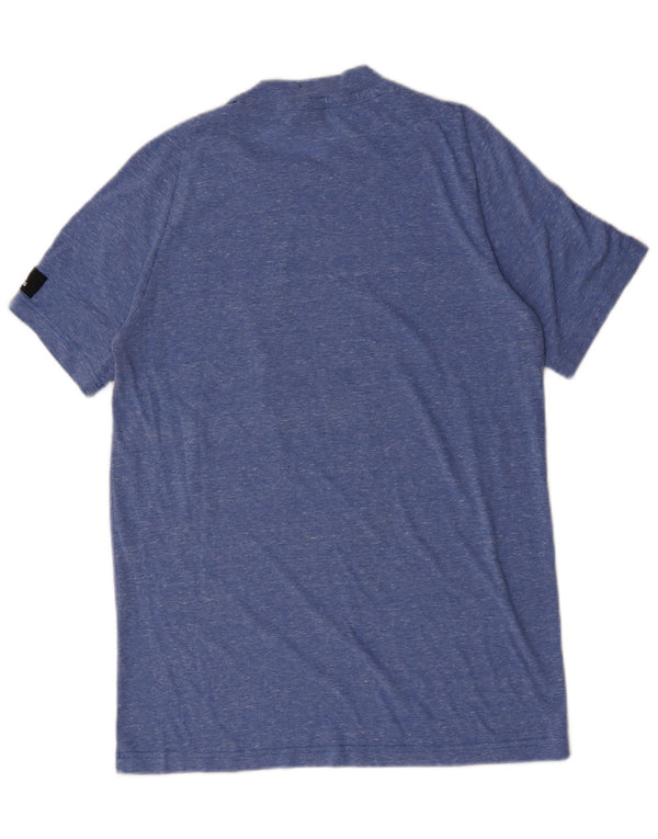 Adidas grafisk t-shirt til mænd, medium blå flækket polyester