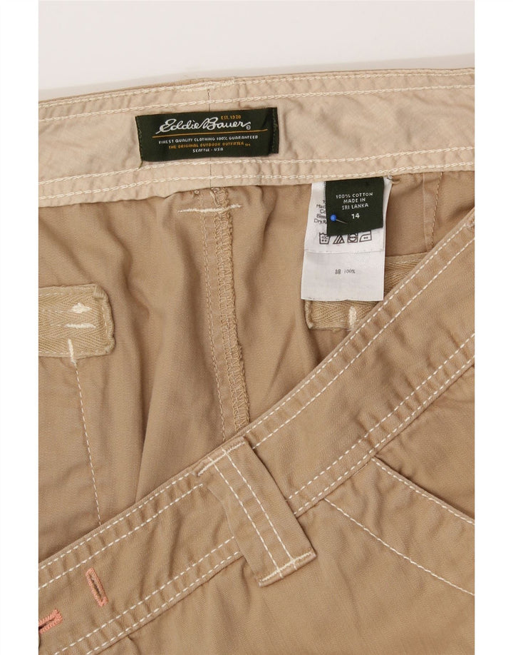 EDDIE BAUER Womens Cargo Shorts US 14 XL W36  Beige Cotton