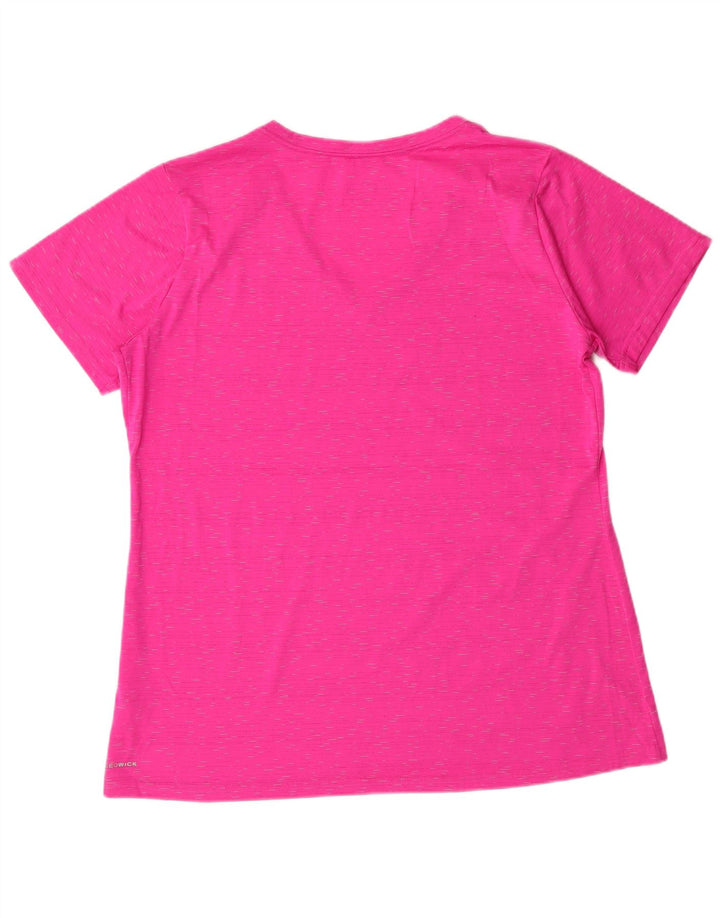 REEBOK Womens T-Shirt Top UK 16 Large Pink Flecked Polyester