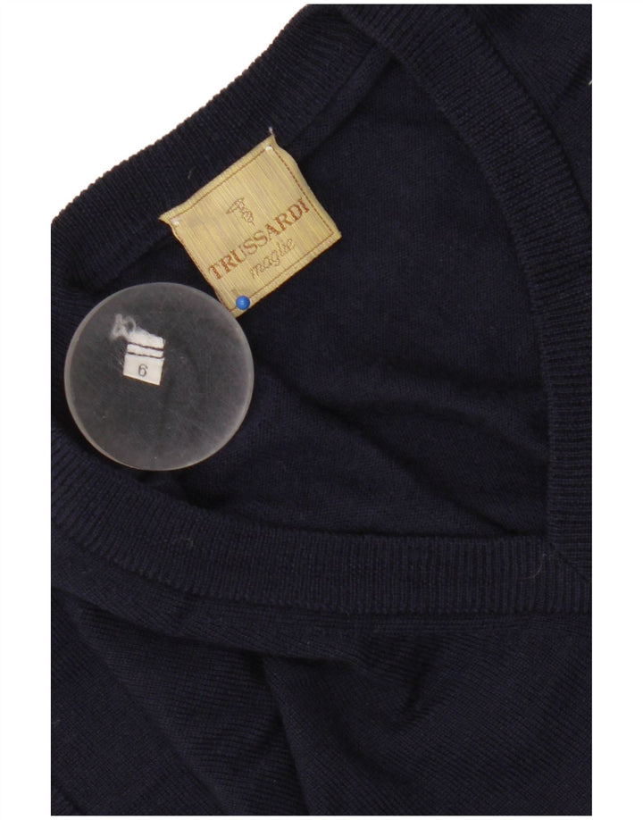 Trussardi Herrevest Tank Top Stor Marineblå Merinould