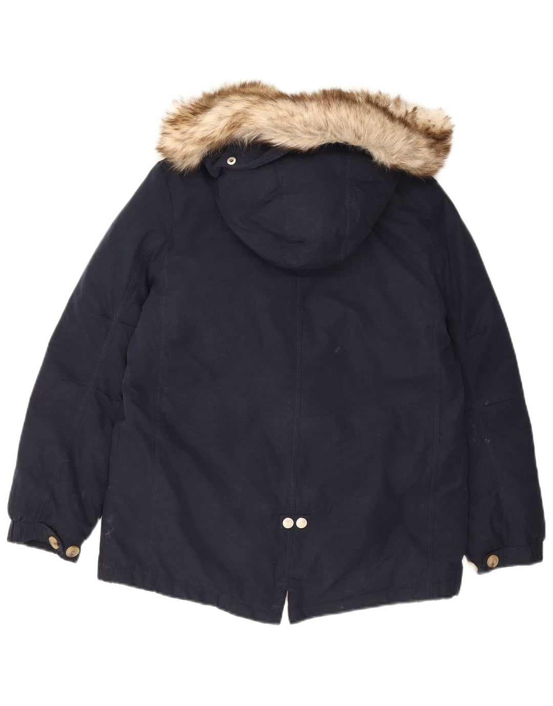 Massimo Dutti Pige Hættejakke Parka 11-12 År Marineblå