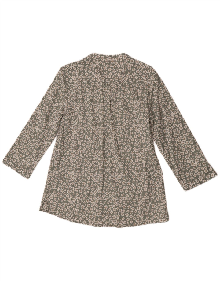 Mountain Warehouse Dame Langærmet Bluse Top UK 12 Medium Green Floral