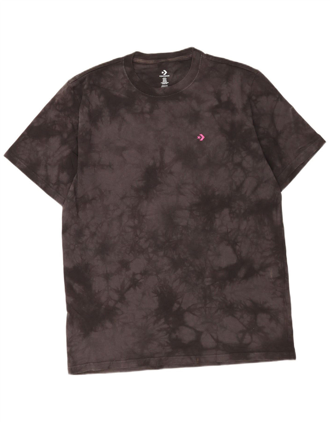 Converse Herre T-Shirt Top XL Sort Tie Dye Bomuld