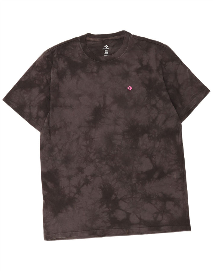 Converse Herre T-Shirt Top XL Sort Tie Dye Bomuld