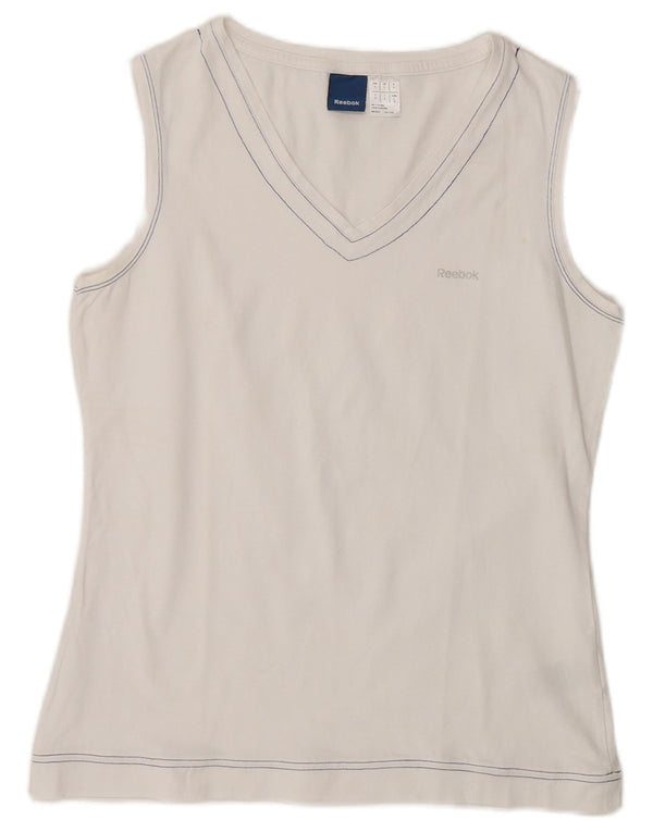 Reebok Damevest Top UK 14 Stor Hvid Bomuld