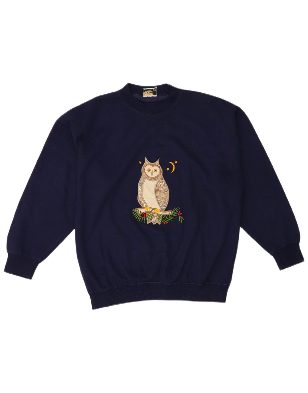Acorn Womens Grafisk Oversized Sweatshirt Jumper UK 10 Small Navy Blue