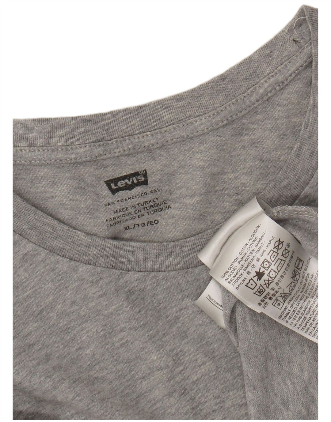 Levi's Dame T-Shirt Top UK 18 XL Grå Bomuld