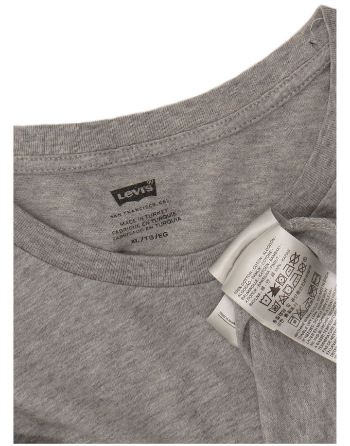 Levi's Dame T-Shirt Top UK 18 XL Grå Bomuld