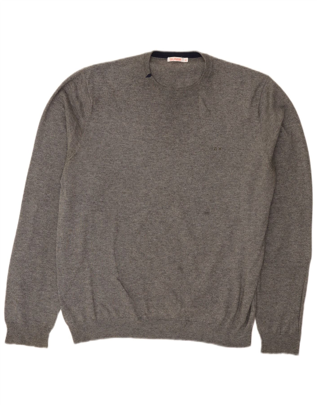 Sun68 Herre Regular Fit Crew Neck Jumper Sweater XL Grå Uld