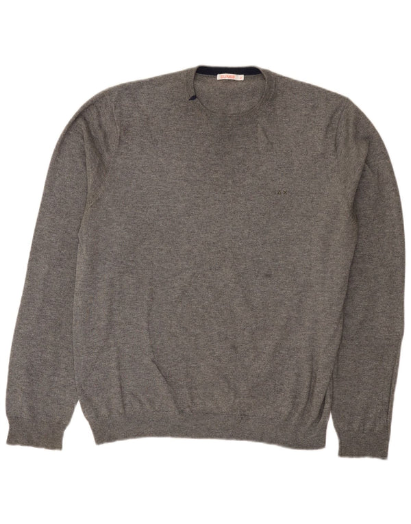 Sun68 Herre Regular Fit Crew Neck Jumper Sweater XL Grå Uld