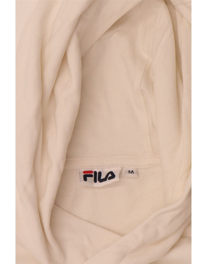 Fila Dame Grafisk Oversized Hoodie Jumper UK 14 Medium White Colourblock