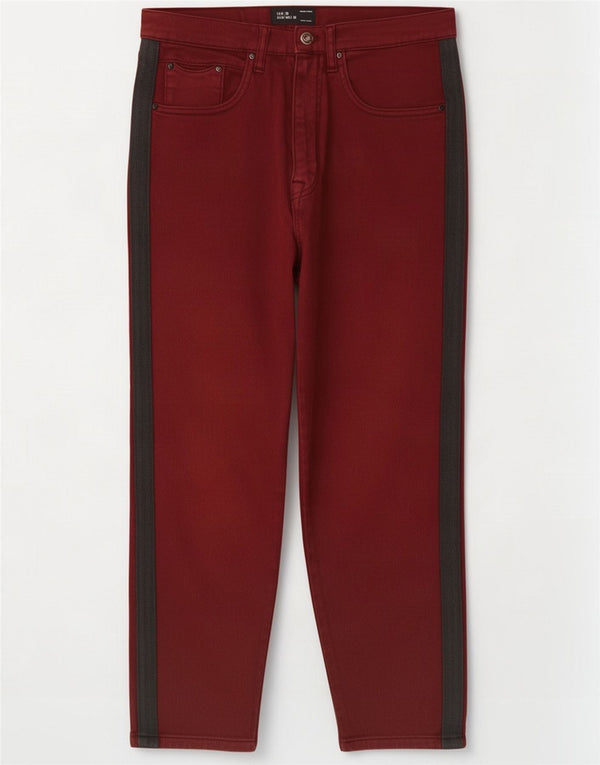 Zara Herre Cropped Jeans EU 38 Small W30 L23 Burgundy Colourblock Cotton