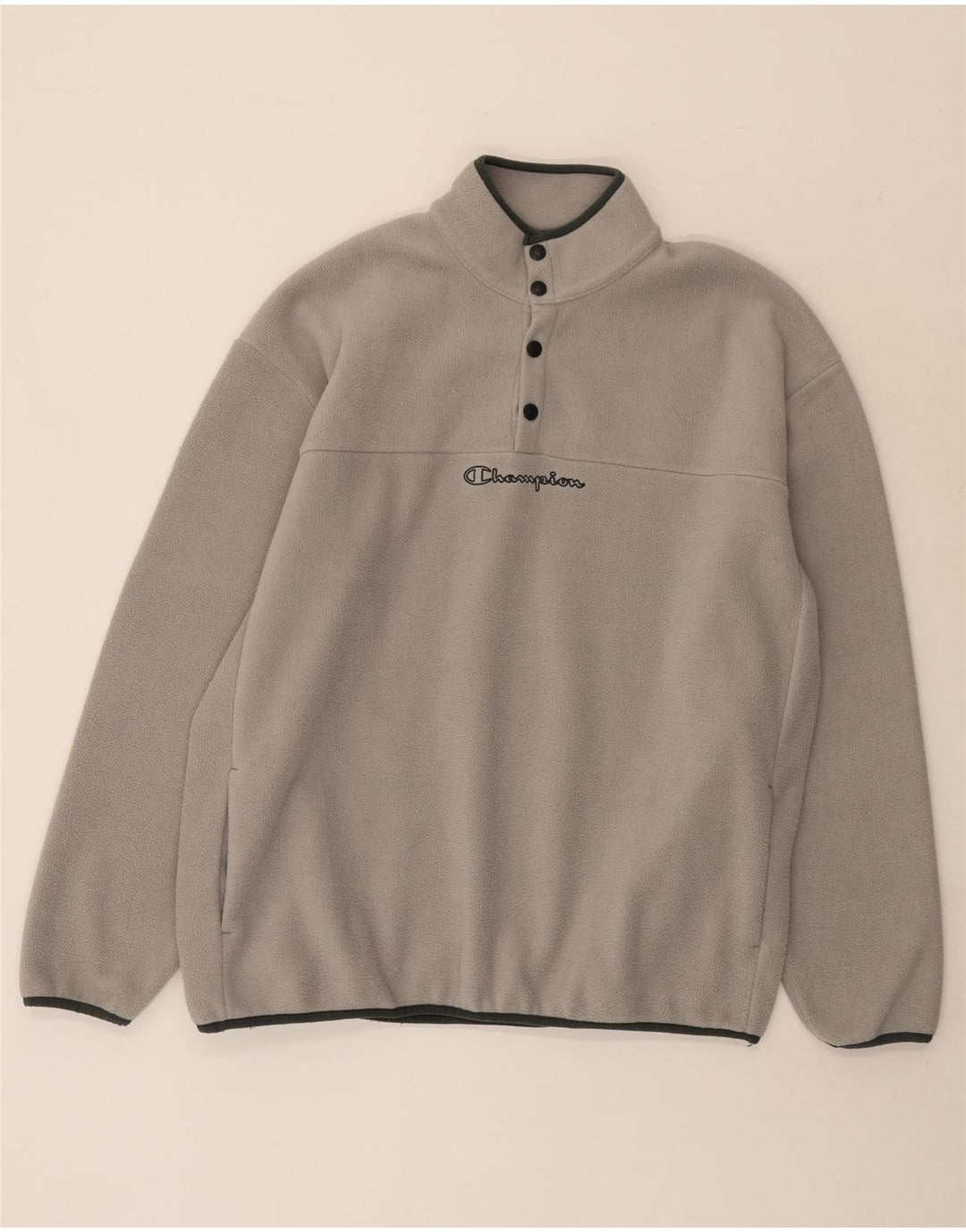 Champion Herre Button Neck Fleece Jumper Stor Grå Polyester