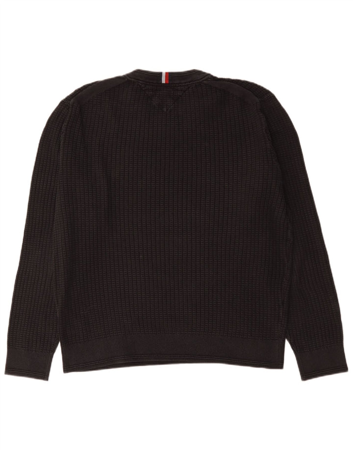 Tommy Hilfiger Herre Crew Neck Jumper Sweater Stor Sort Bomuld