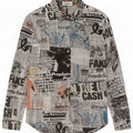 Desigual Dameavis grafisk skjorte UK 14 Medium Flerfarvet Bomuld