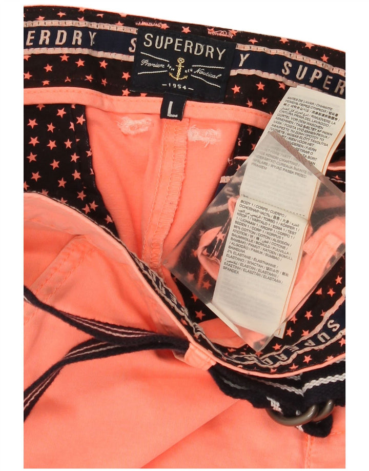 Superdry Womens Chino Shorts Large W34 Pink Cotton