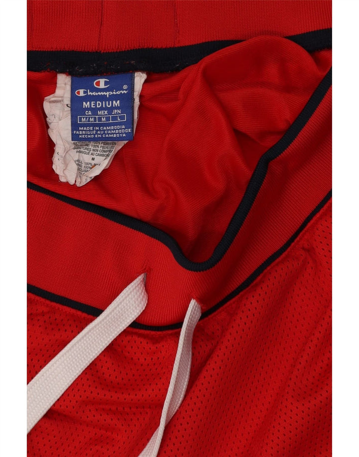 CHAMPION Mens Graphic Sport Shorts Medium  Red Polyester
