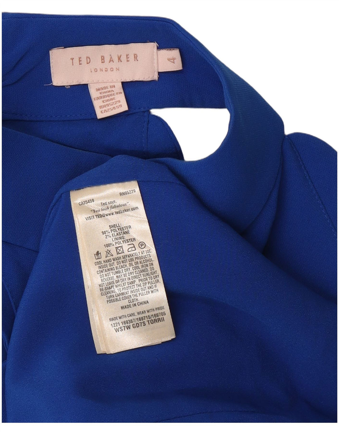 Ted Baker Womens Regular Halter Dress Størrelse 4 Large Blue Polyester