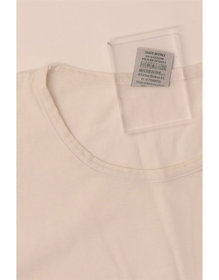 HENRY COTTONS Mens T-Shirt Top Medium Off White Cotton
