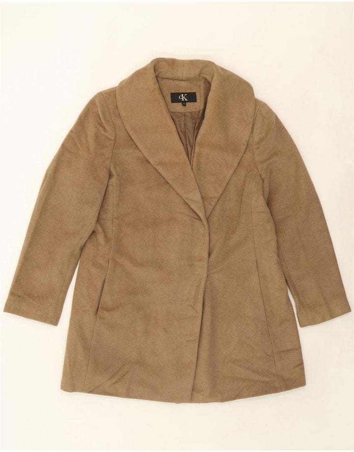 CALVIN KLEIN Womens Overcoat UK 16 Large Brown Wool Vintage Calvin Klein and Second-Hand Calvin Klein from Messina Hembry 