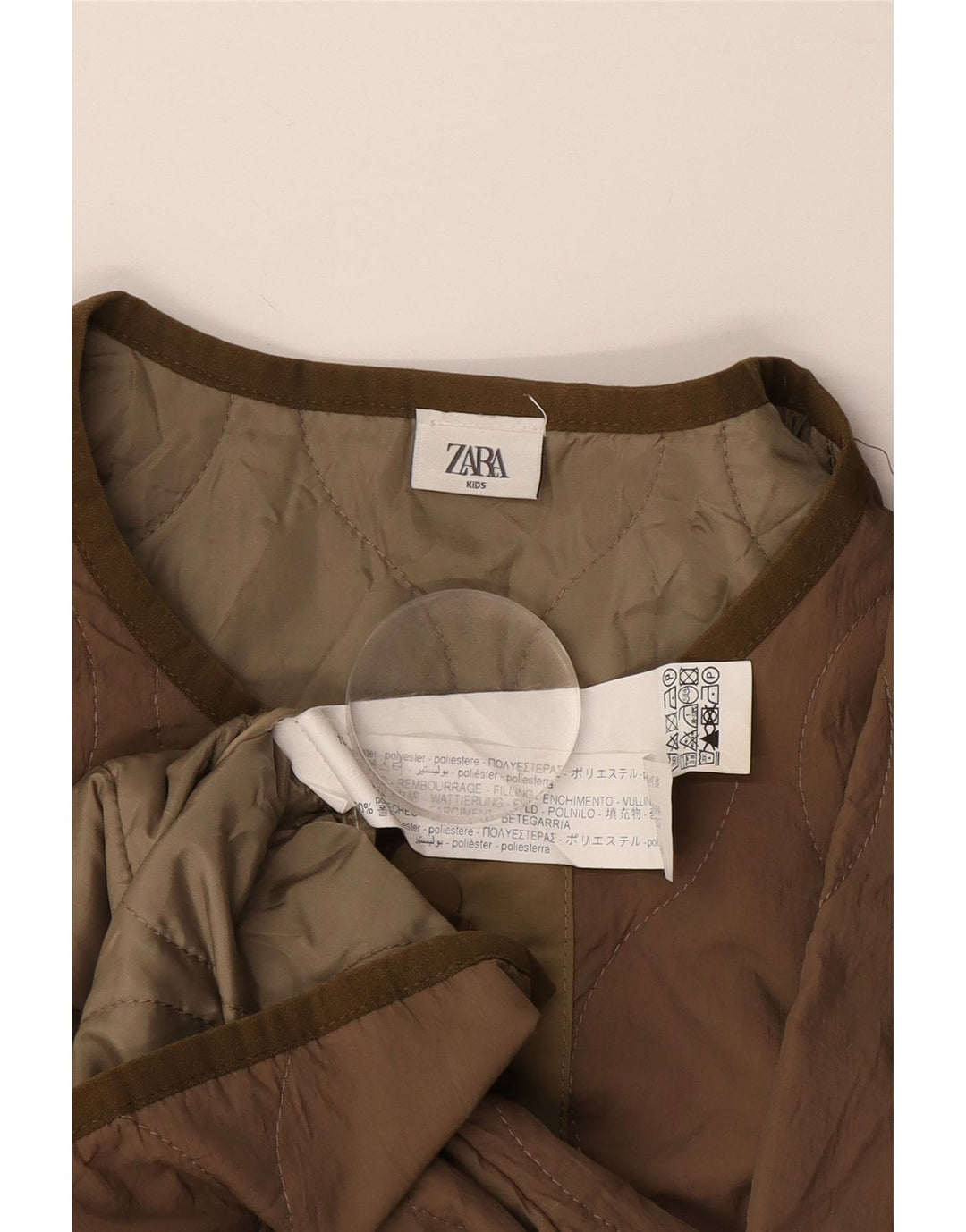 Zara drenge liner polstret jakke 13-14 år brun polyester