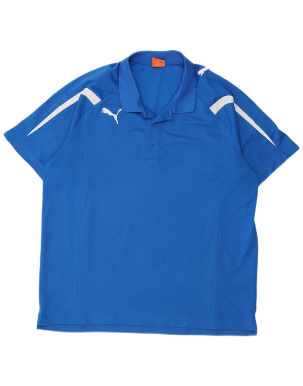 Puma Polo Shirt til mænd 2XL Blå Colourblock Polyester