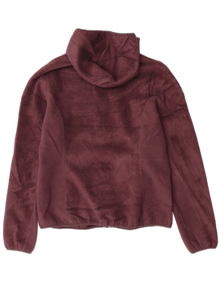 EDDIE BAUER Dame Hættejakke i fleece UK 14 Medium Burgundy Polyester