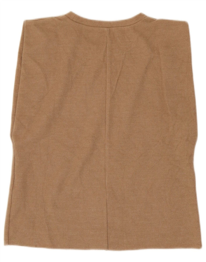 Zara Damevest Top UK 10 Lille Brun Bomuld