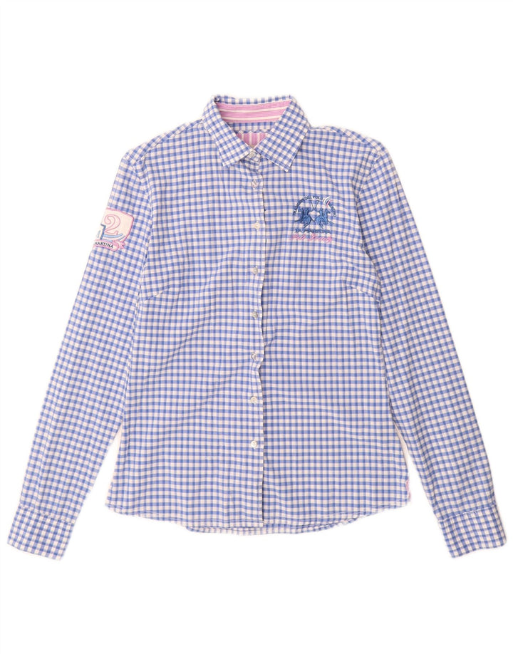 La Martina Grafisk skjorte til kvinder UK 12 Medium Blue Gingham