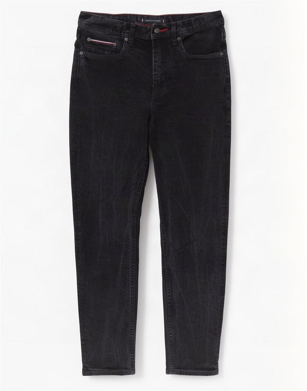Tommy Hilfiger Herre Denton Straight Jeans W30 L30 Sort Bomuld