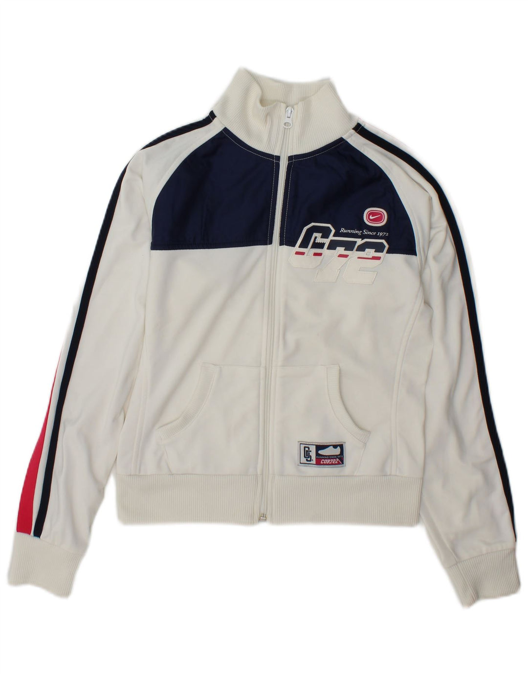 Nike grafisk træningsdragt topjakke til kvinder UK 8/10 Small White Colourblock