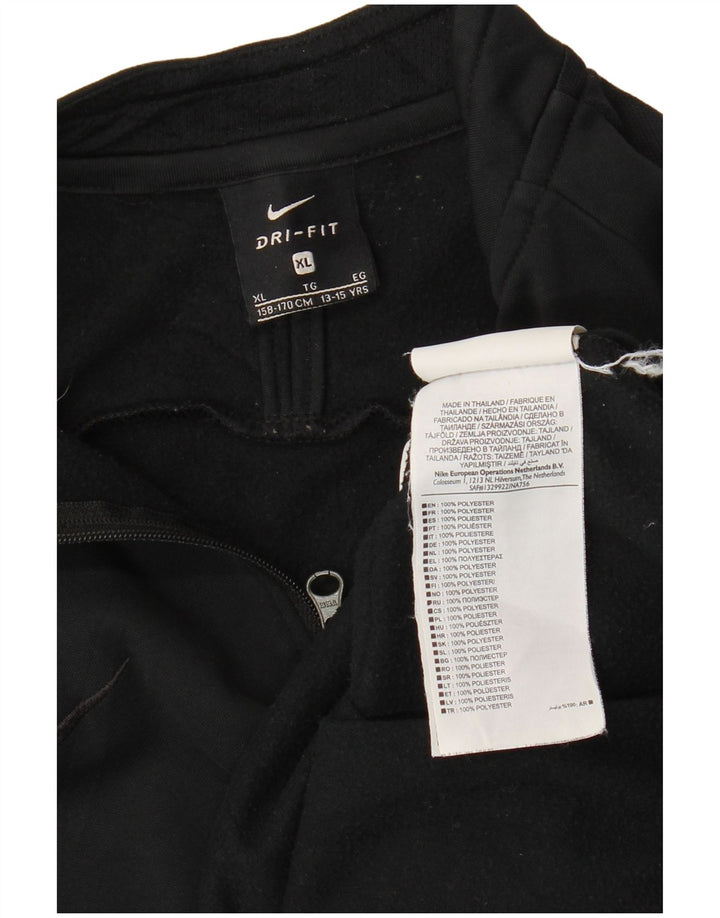 Nike Boys Dri Fit Pullover med lynlås-hals træningsdragt Top 13-14 år XL Sort
